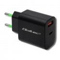 Qoltec 51713 адаптер питания / инвертор Для помещений 18 W Черный
