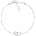 Brilio Silver Brilio Silver Delicate silver bracelet Linked hearts BRC115W Brilio Silver Brilio Silver Delicate silver bracelet Linked hearts BRC115W