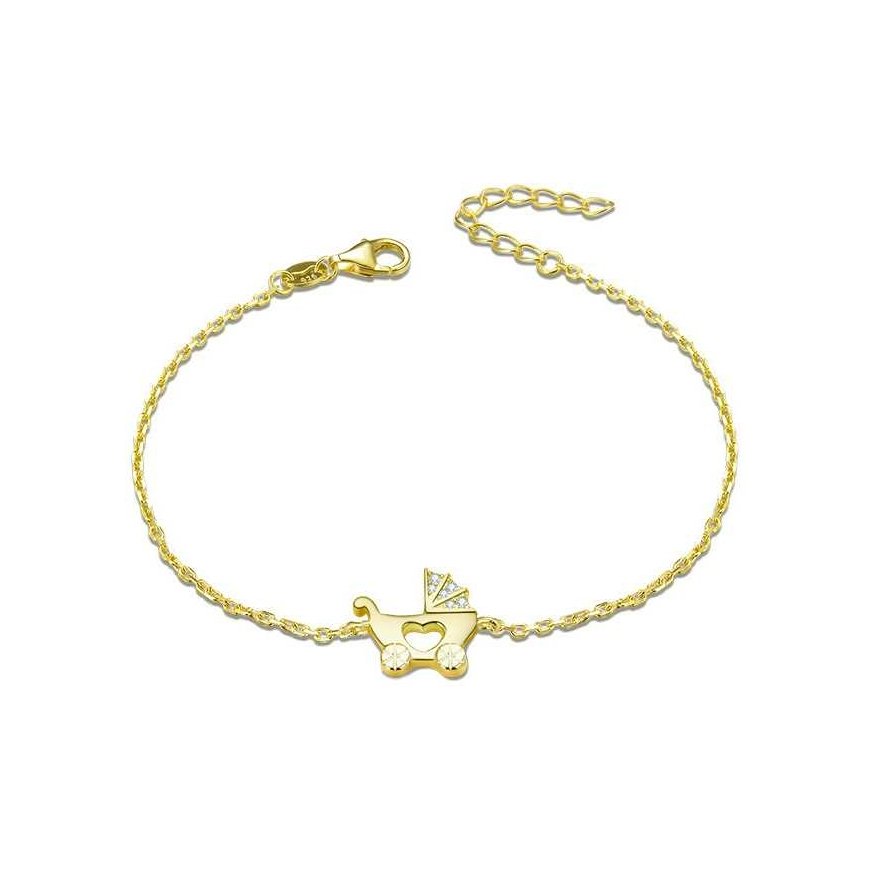 Beneto Gold Plated Silver Bracelet Trolley