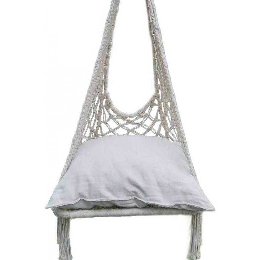 Saska Garden OPENWORK HAMMOCK HANGING CHAIR 60x60x120cm WITH ECRU CUSHION