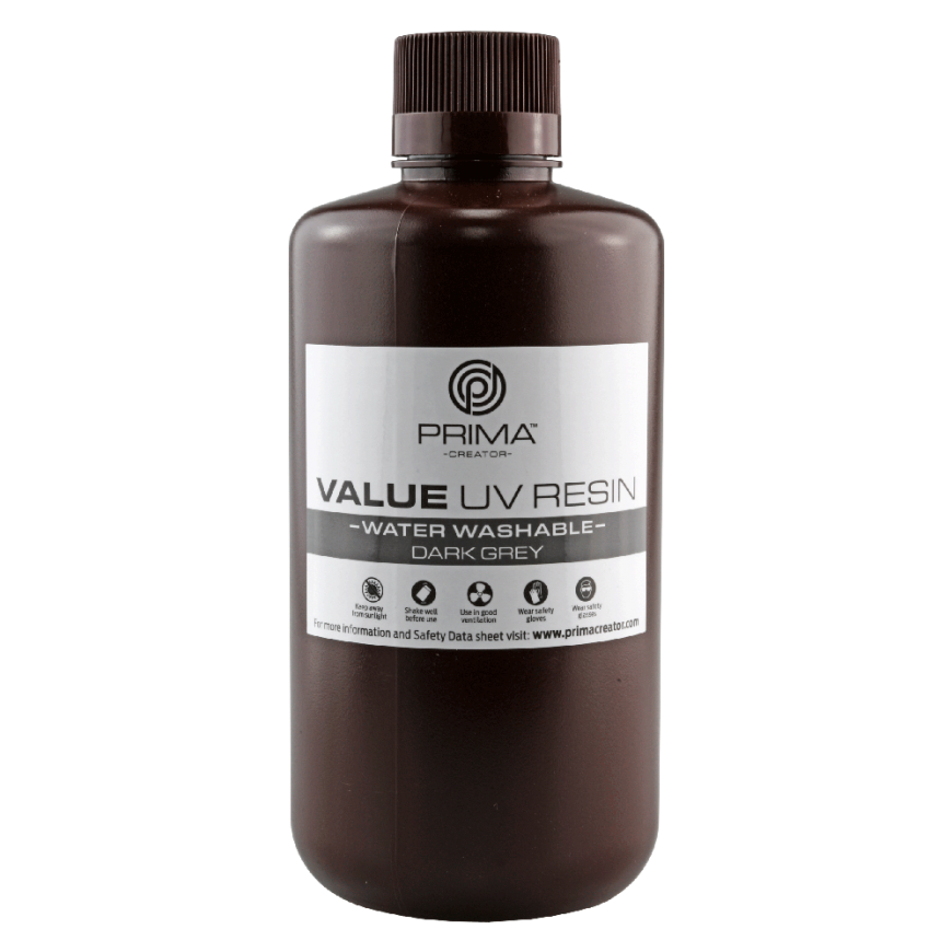 PrimaCreator Value Washable UV derva - 1000ml - tamsiai pilka