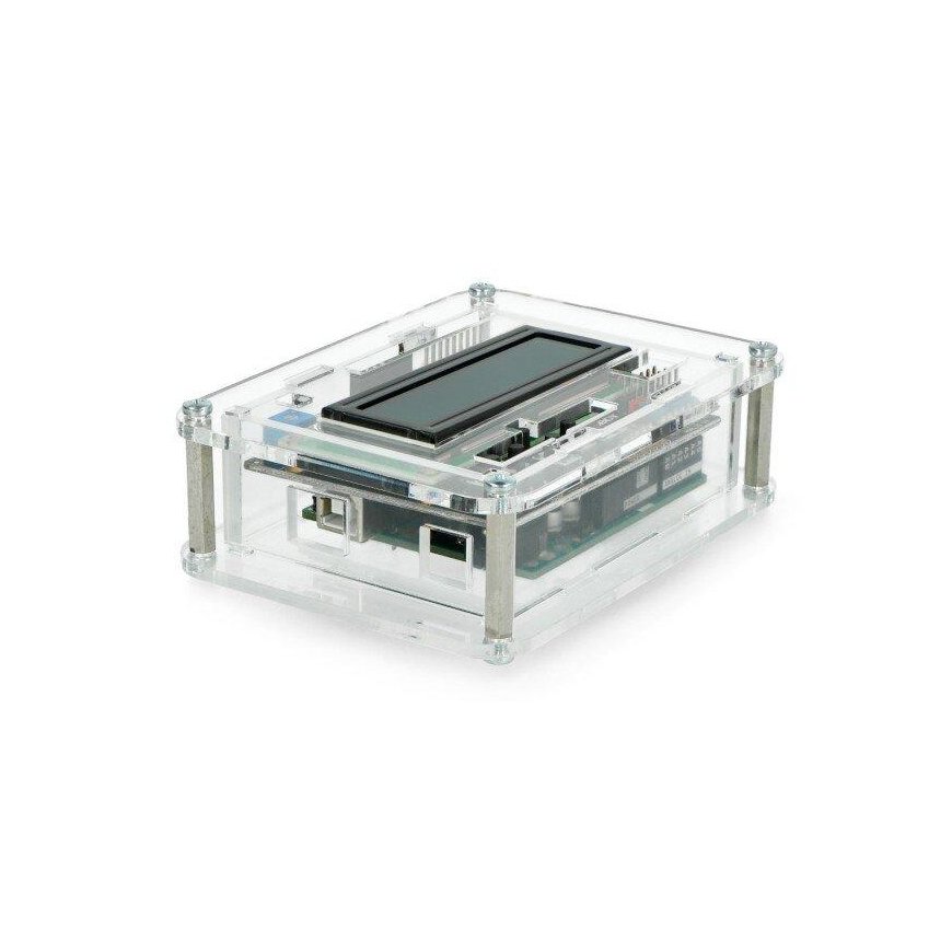 Arduino Uno case with space for LCD display extension v1.1 - transparent – 2