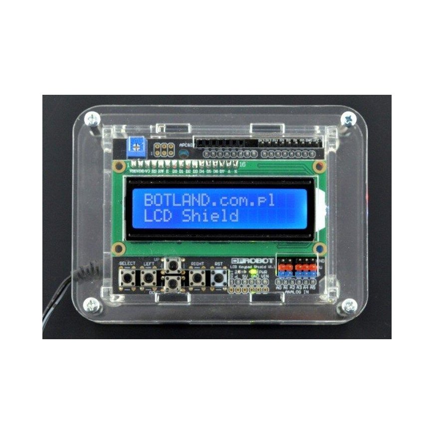 Arduino Uno case with space for LCD display extension v1.1 - transparent – 4