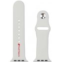 Audi Sport Red Logo Silicone Watch Strap for Apple Watch 44 / 45 / 46 / 49 mm - white