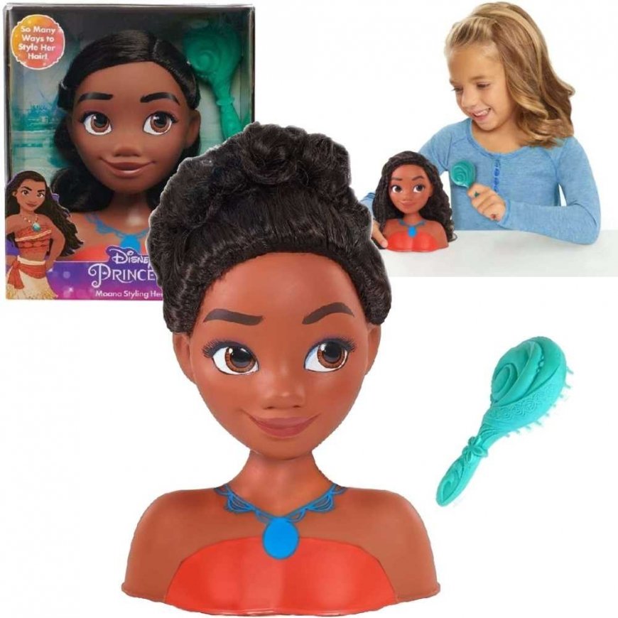 Lėlė Głowa do czesania i stylizationi włosów Księżniczka Disney Vaiana Moana +szczotka – 4
