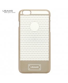 Case Usams ultra thin V-shaped plastic back cover Apple iPhone 6 Plus 6S Plus transparent gold
