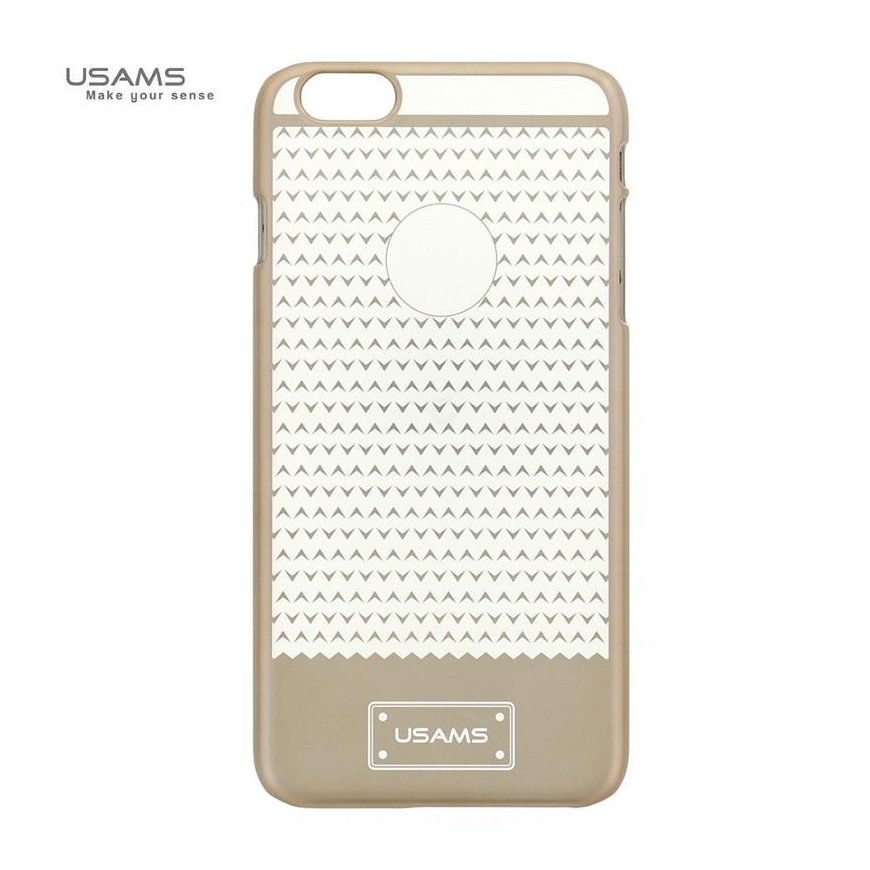 Case Usams ultra thin V-shaped plastic back cover Apple iPhone 6 Plus 6S Plus transparent gold