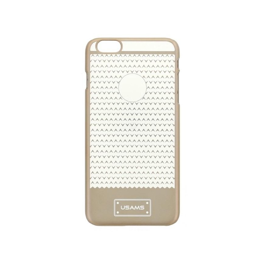 Case Usams ultra thin V-shaped plastic back cover Apple iPhone 6 Plus 6S Plus transparent gold – 2