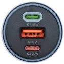 FORCELL F-ENERGY Alu automobilinis pakrovėjas 2 x Type C + USB A PD QC4.0 SFC 2.0 4,5A 65W pilka FORCELL F-ENERGY Alu automobilinis pakrovėjas 2 x Type C + USB A PD QC4.0 SFC 2.0 4,5A 65W pilka
