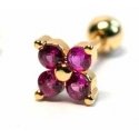 Troli Beautiful gold-plated labret with crystals Flower Troli Beautiful gold-plated labret with crystals Flower
