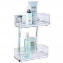 Rectangular bathroom shelf QUADRO, Vacuum-Loc, for shower, 2 levels, WENKO Rectangular bathroom shelf QUADRO, Vacuum-Loc, for shower, 2 levels, WENKO