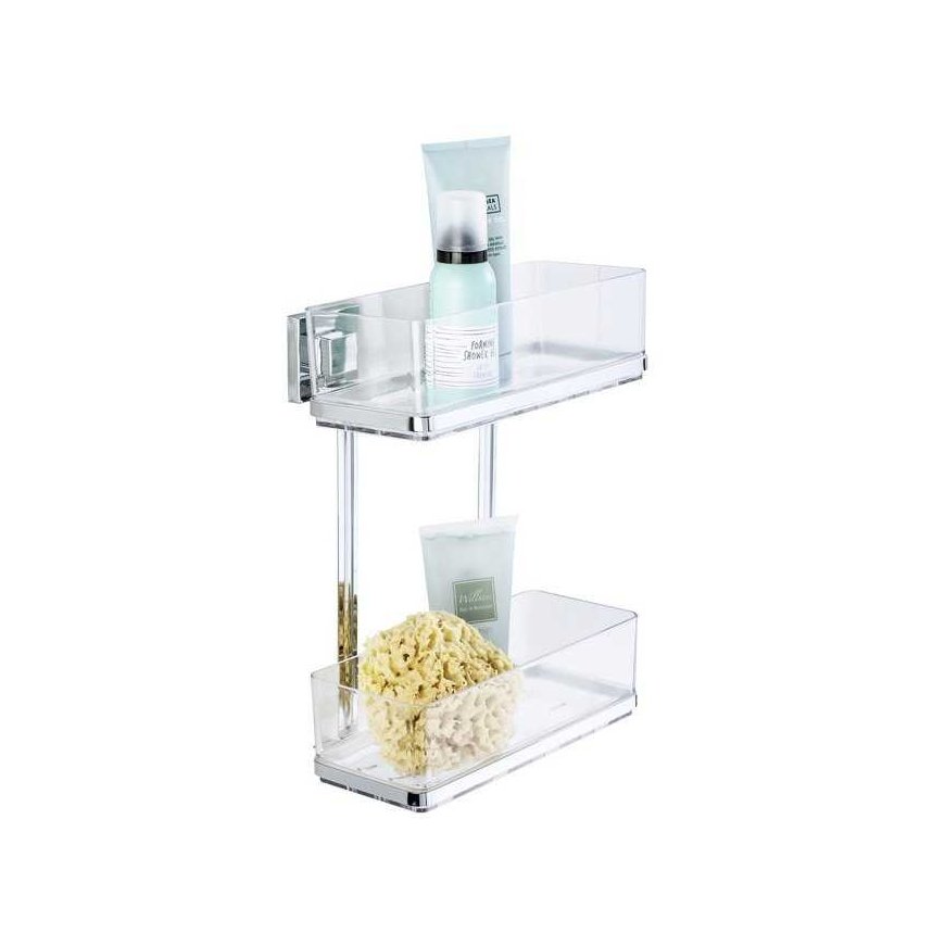 Rectangular bathroom shelf QUADRO, Vacuum-Loc, for shower, 2 levels, WENKO – 3