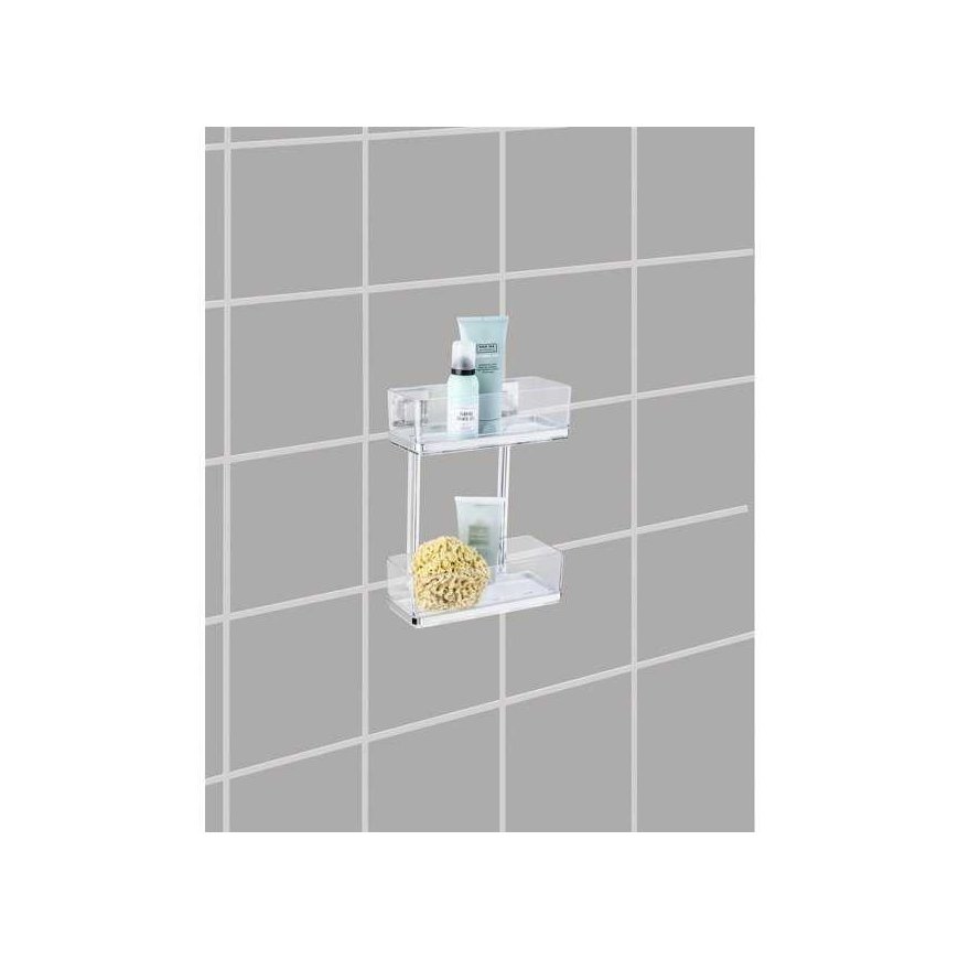 Rectangular bathroom shelf QUADRO, Vacuum-Loc, for shower, 2 levels, WENKO – 4