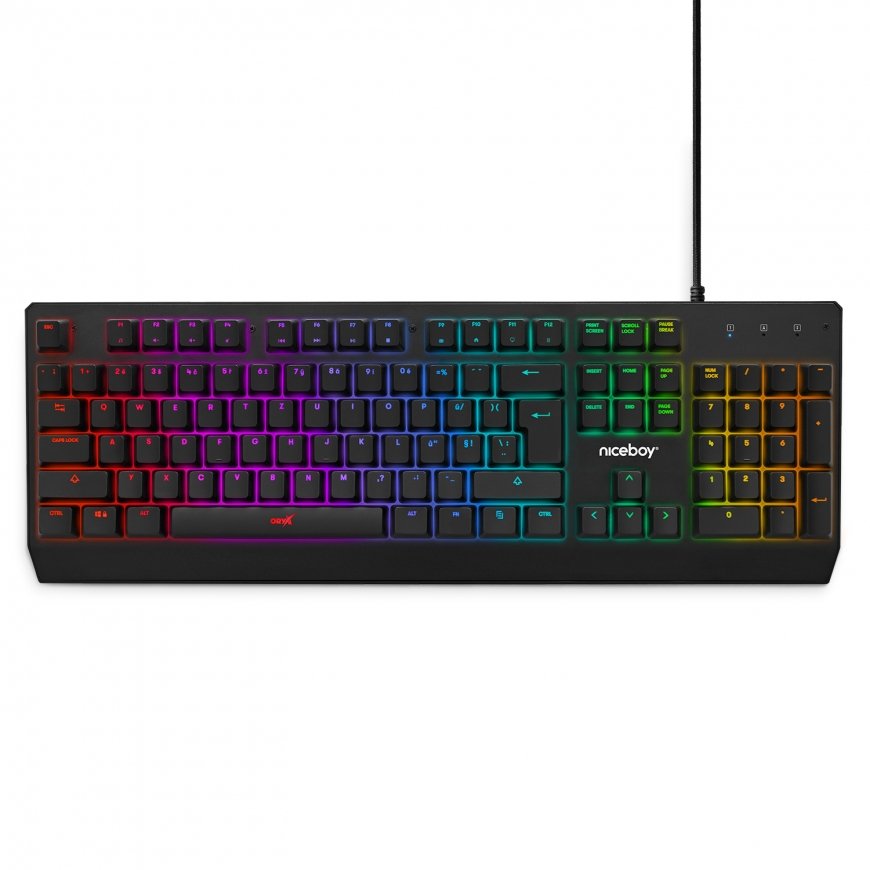 Niceboy ORYX K610 Chameleon klaviatūra Žaidimams USB QWERTZ Čekų Juoda