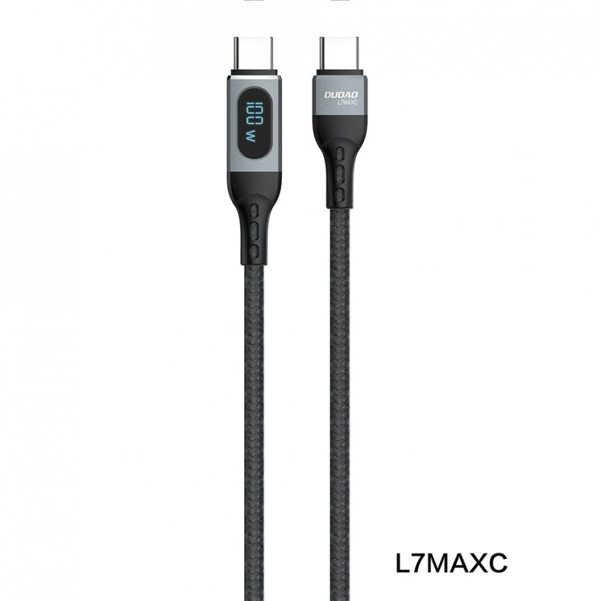 DUDAO Kabel USB USB-C - Czarny 6973687243685 - Kabel USB kabelis 1 m USB C Melns – 4