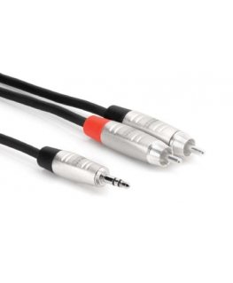 Hosa Technology HMR-010Y audiokaabel 3 m 3.5mm TRS 2 x RCA Must, Hõbe