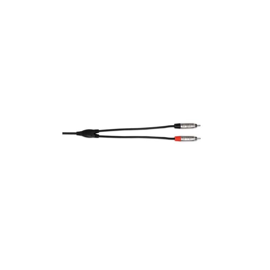 Hosa Technology HMR-010Y audiokaabel 3 m 3.5mm TRS 2 x RCA Must, Hõbe – 2