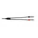 Hosa Technology HMR-010Y garso kabelis 3 m 3.5mm TRS 2 x RCA Juoda, Sidabras Hosa Technology HMR-010Y garso kabelis 3 m 3.5mm TRS 2 x RCA Juoda, Sidabras