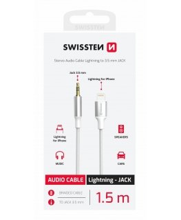 Swissten Audio Adapter Textile Lightning - 3.5mm Jack Cable 1.5m