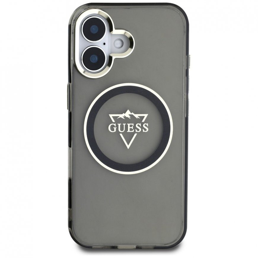 Etui Guess IML Metal Mountain Logo MagSafe do iPhone 16 c