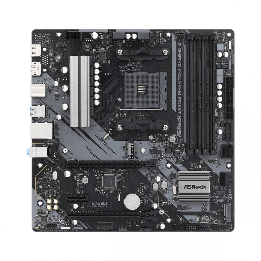 Asrock A520M Phantom Gaming 4 AMD A520 Разъем AM4 Микро ATX