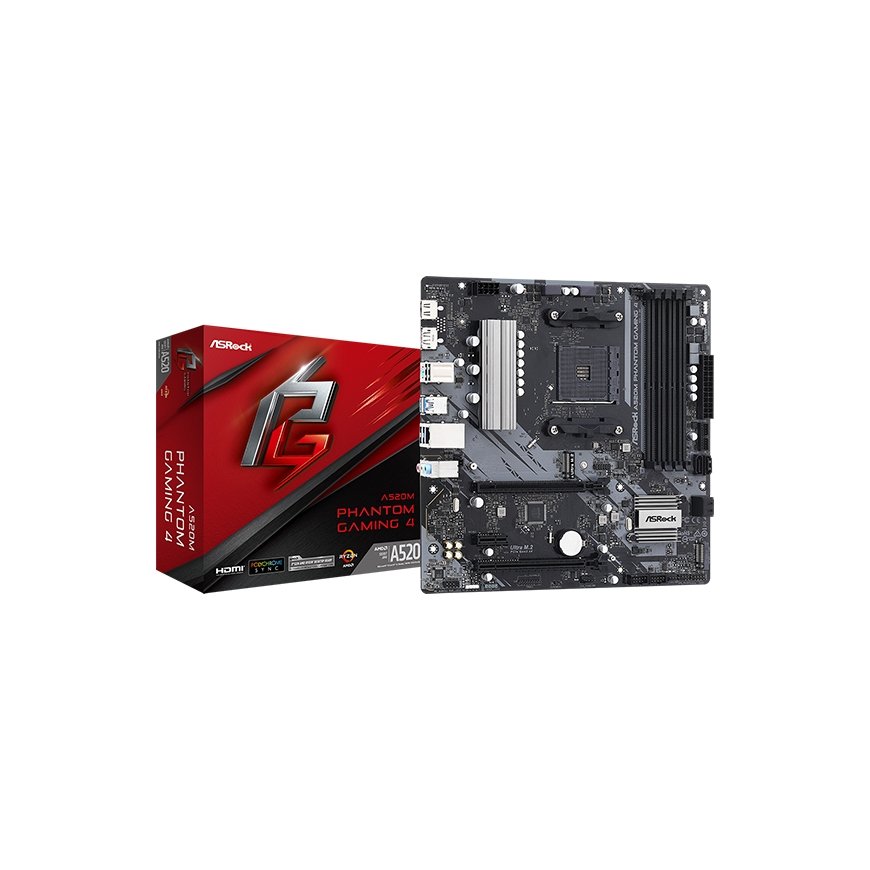 Asrock A520M Phantom Gaming 4 AMD A520 Разъем AM4 Микро ATX – 5