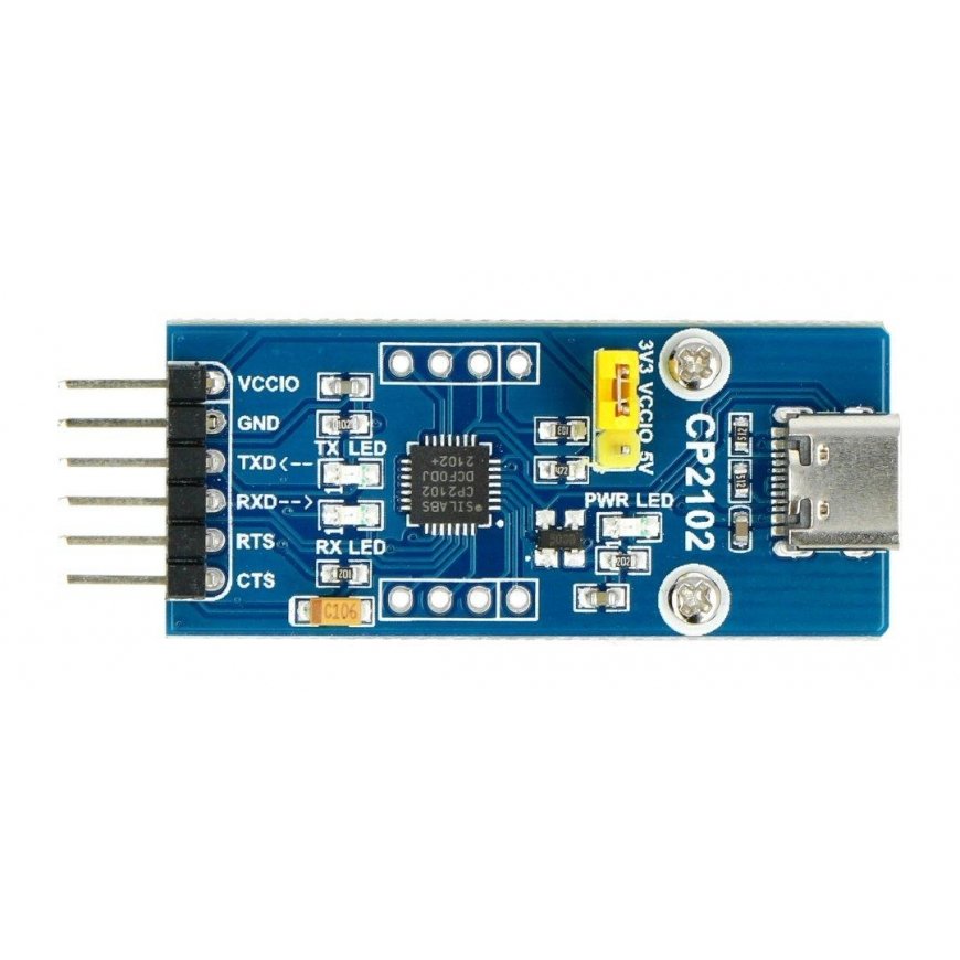 CP2102 USB-UART TTL converter - USB Type-C socket - Waveshare 20644 – 2