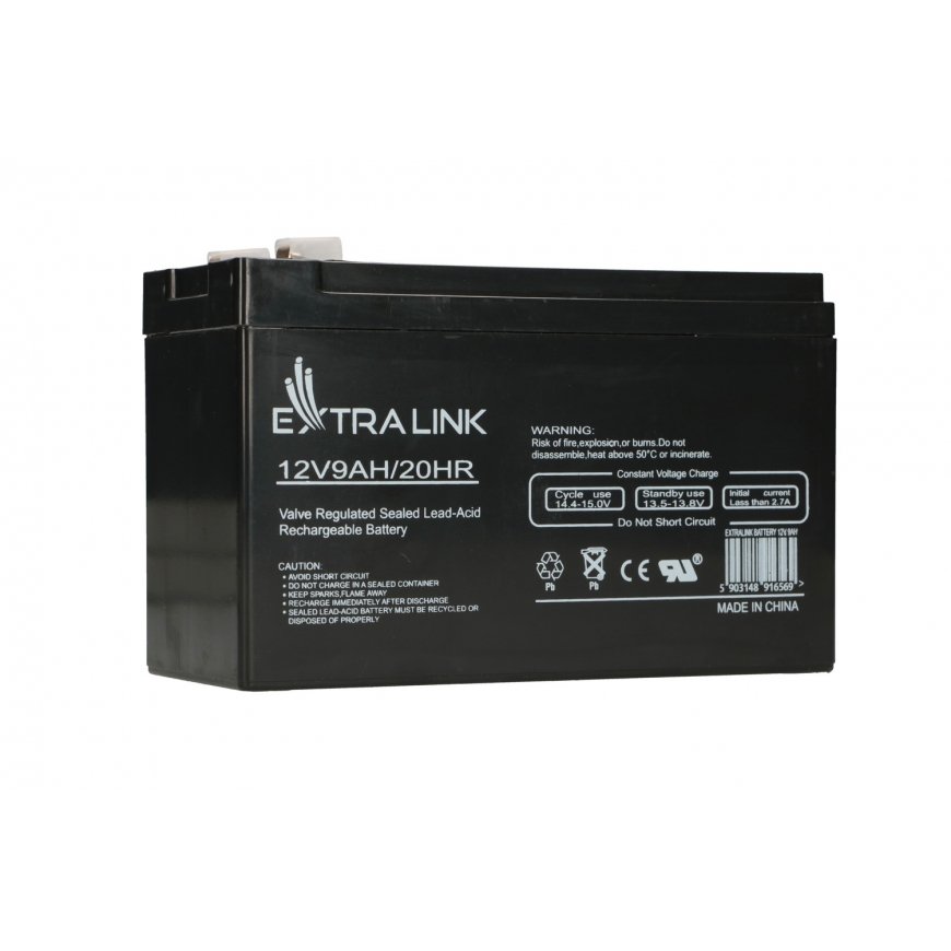 Extralink AKUMULATOR BATTERY ACCUMULATOR AGM 12V 9AH Noslēgts svina skābju (VRLA) 9 ampērstunda