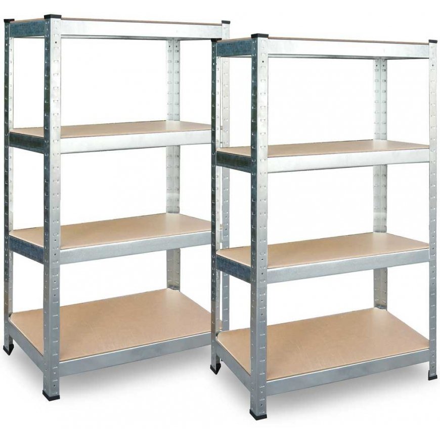 Plonos Metal warehouse shelf, set of
