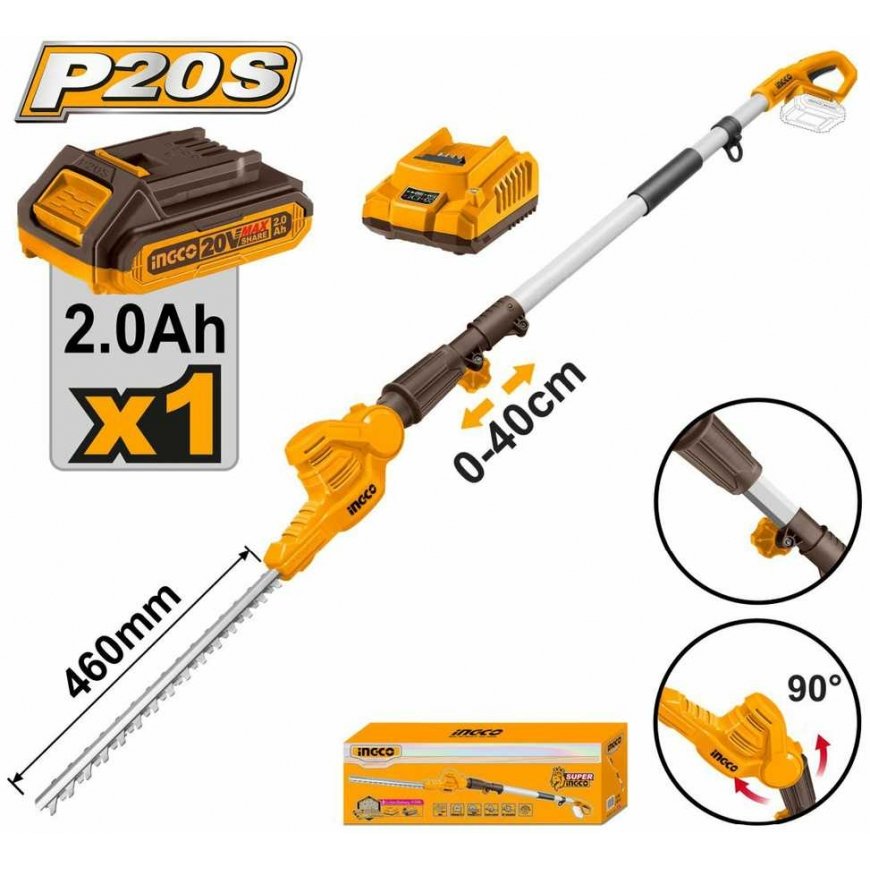 Ingco CPHT2016012 Accu Hedge Trimmer incl. battery and charger – 3