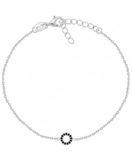 Brilio Silver Charming silver bracelet with black zircons BRC17WBC