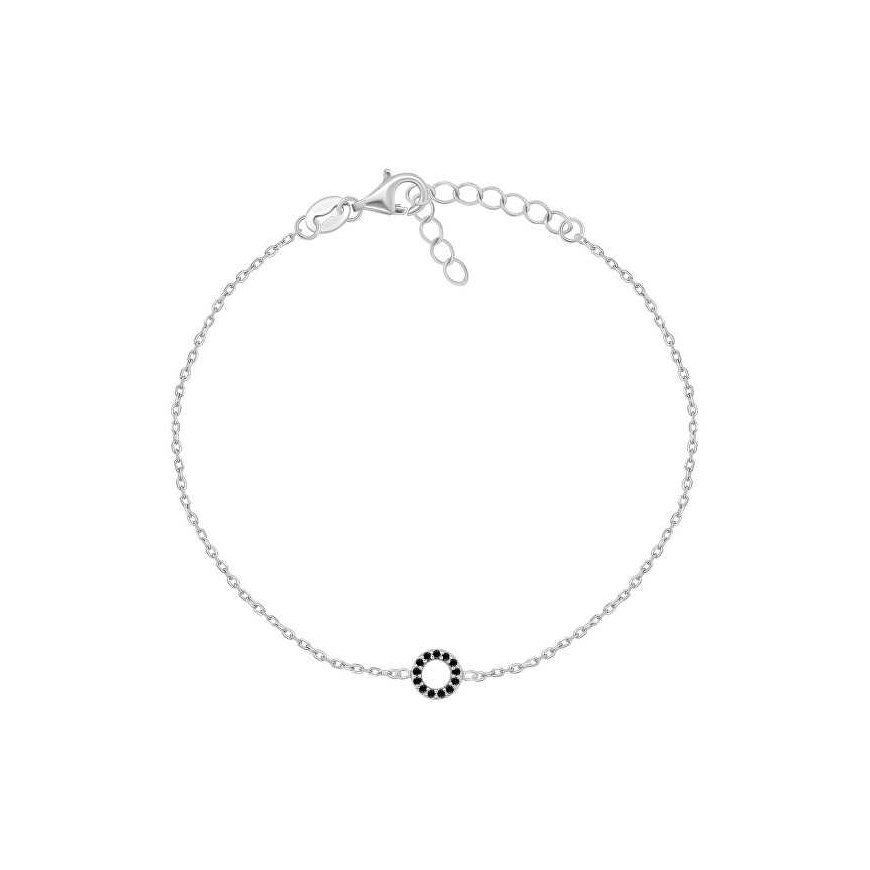 Brilio Silver Charming silver bracelet with black zircons BRC17WBC