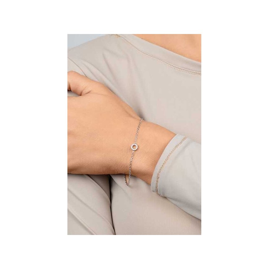 Brilio Silver Charming silver bracelet with black zircons BRC17WBC – 3