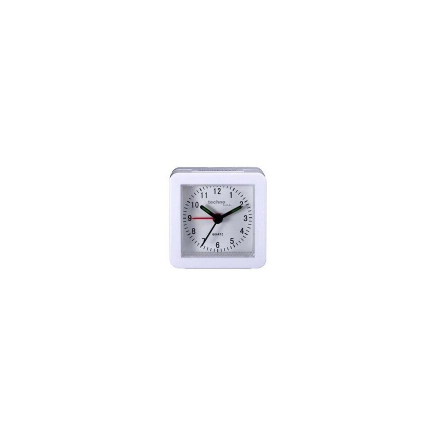TechnoLine Model SC analog alarm clock, white