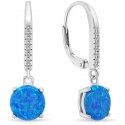 Brilio Silver Beautiful silver earrings with blue opals EA1166WB Brilio Silver Beautiful silver earrings with blue opals EA1166WB