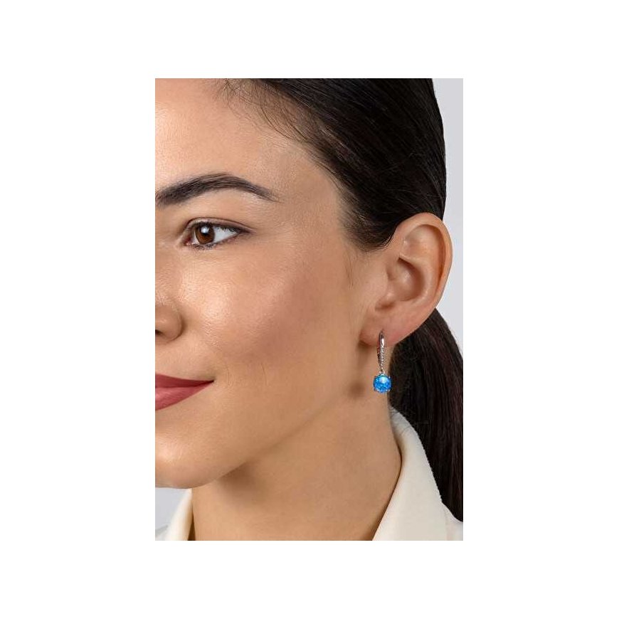 Brilio Silver Beautiful silver earrings with blue opals EA1166WB – 3