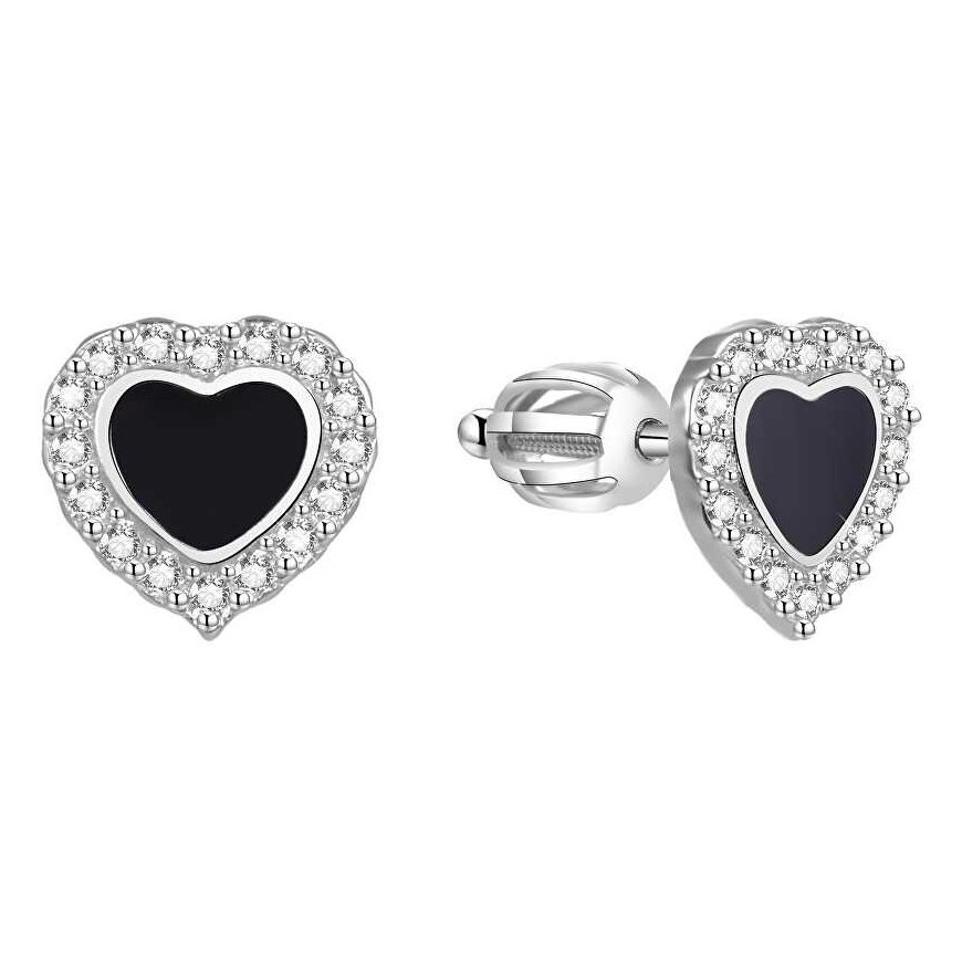 Beneto Silver heart earrings AGUP1624S