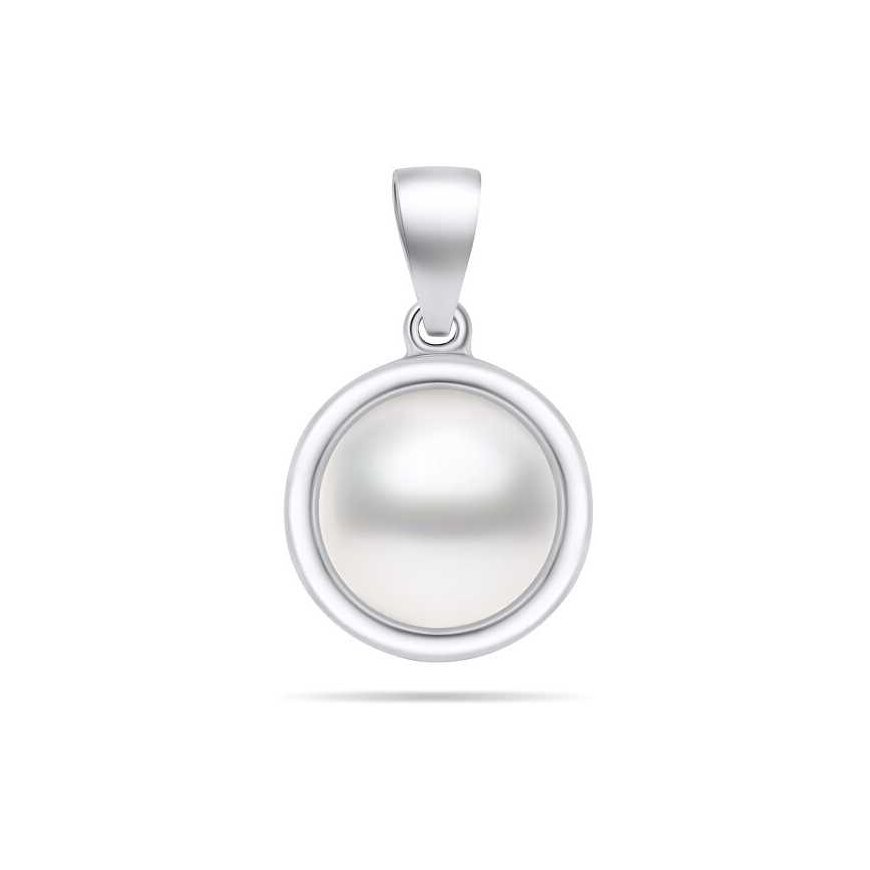 Brilio Silver Brilio Silver Minimalist silver pendant with real pearl PT89W