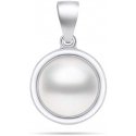 Brilio Silver Brilio Silver Minimalist silver pendant with real pearl PT89W Brilio Silver Brilio Silver Minimalist silver pendant with real pearl PT89W