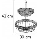 Secret De Gourmet Fruit Plate FRISE Metal 2 Levels Black