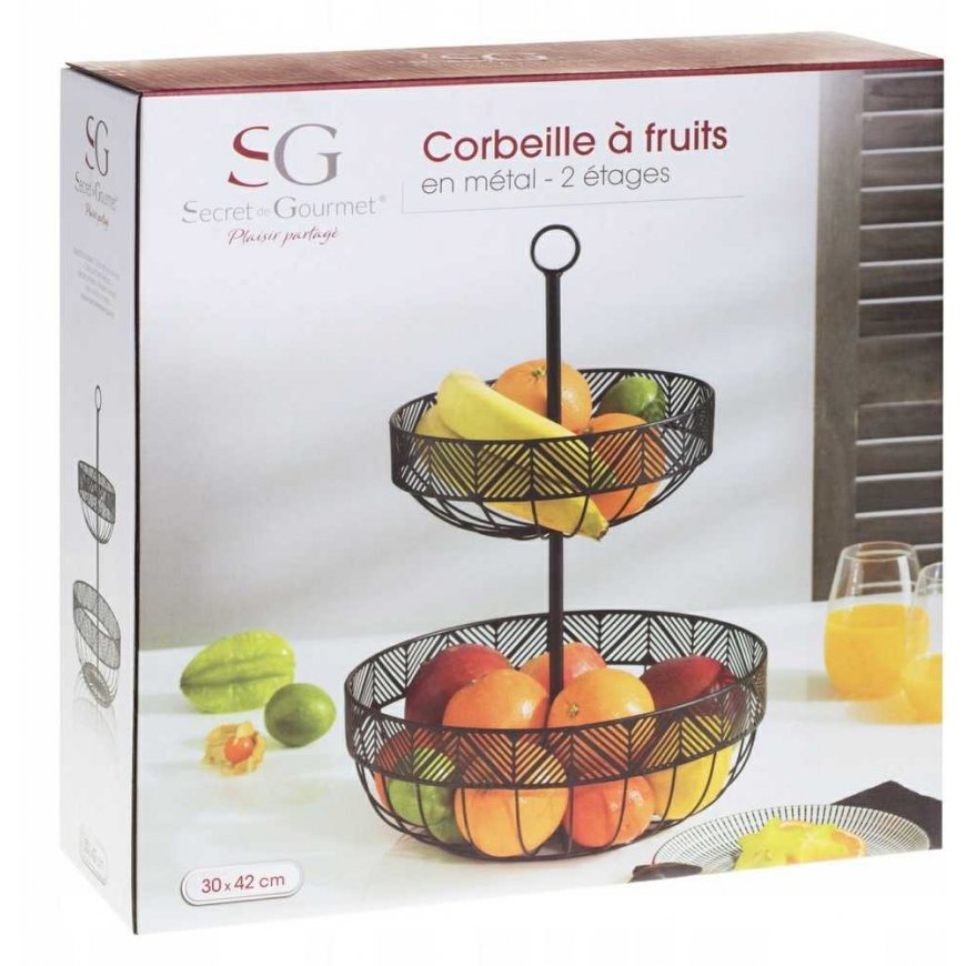 Secret De Gourmet Fruit Plate FRISE Metal 2 Levels Juodas – 3