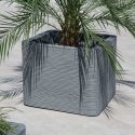 Square garden pot 50 x 50 cm Cube grooved grey PATIO Square garden pot 50 x 50 cm Cube grooved grey PATIO