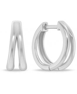 Brilio Silver Fashionable silver hoop earrings EA1153W