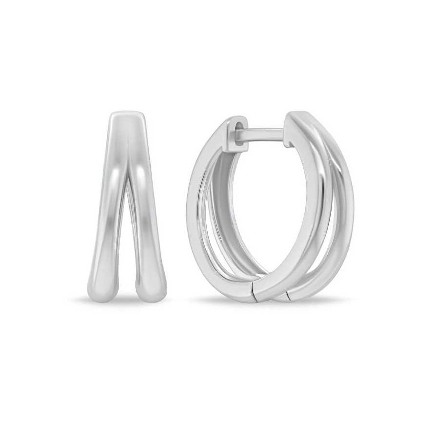 Brilio Silver Fashionable silver hoop earrings EA1153W
