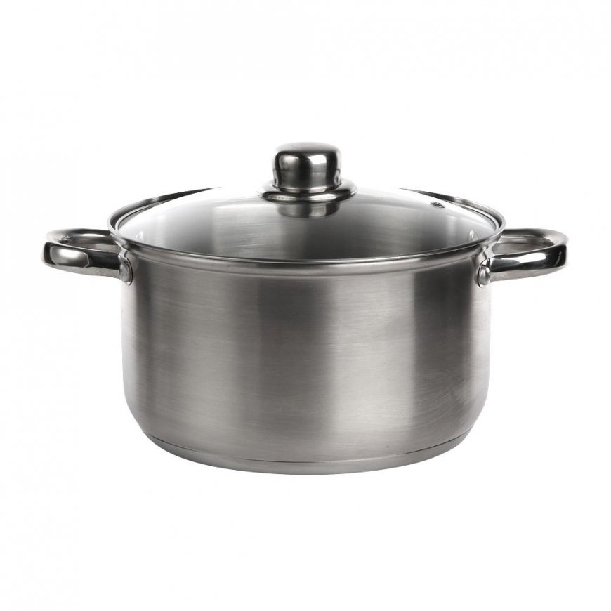 FABIO STAINLESS STEEL POT 4.7L. 22CM WITH GLASS LID