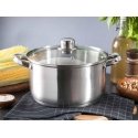 FABIO STAINLESS STEEL POT 4.7L. 22CM WITH GLASS LID FABIO STAINLESS STEEL POT 4.7L. 22CM WITH GLASS LID