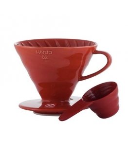 Harry V60-02 ceramic coffee dripper red