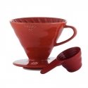 Hario V60-02 keramikinis kavos lašintuvas raudonas Hario V60-02 keramikinis kavos lašintuvas raudonas