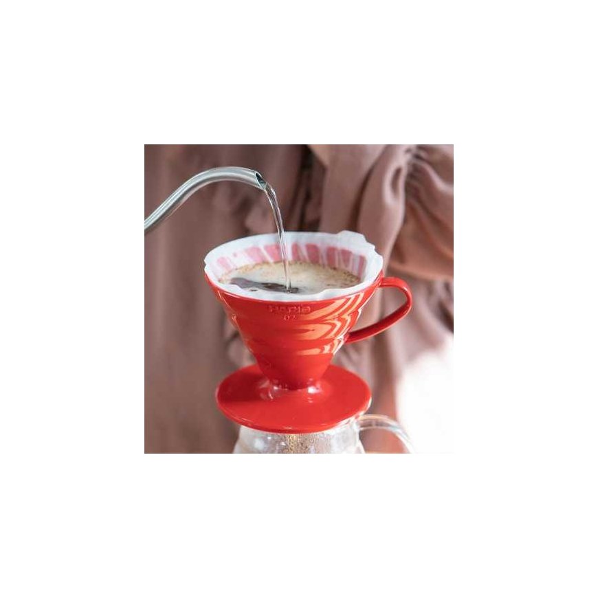 Harry V60-02 ceramic coffee dripper red – 5