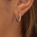 Sagapo Minimalist Steel Hoop Earrings Chunky SHK69